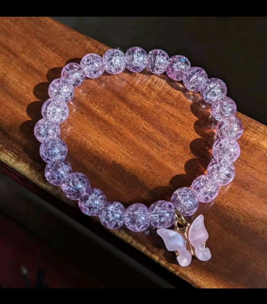 Crack beads butterfly bracelet