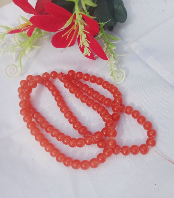 8 mm ORANGE GLASS BEADS