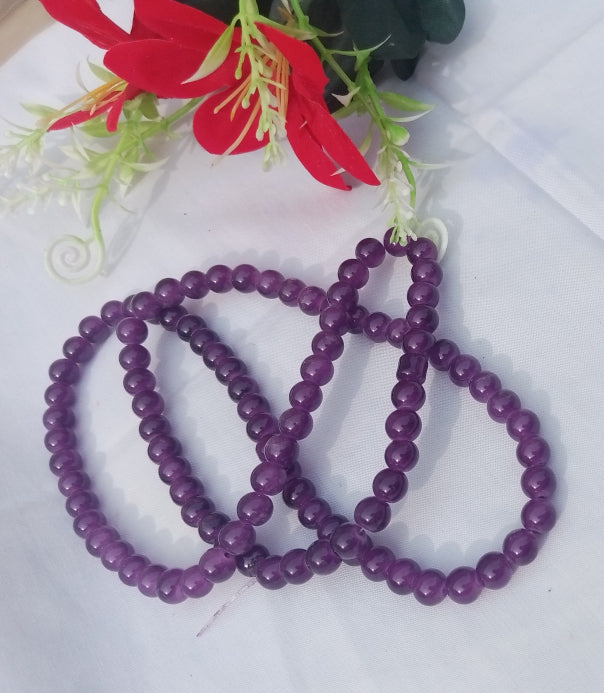 8 mm DARK PURPLE GLASS BEADS