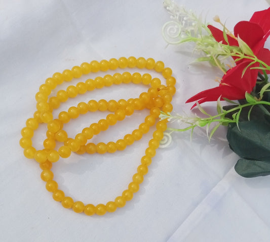 8 mm YELLOW GLASS BEADS STRING