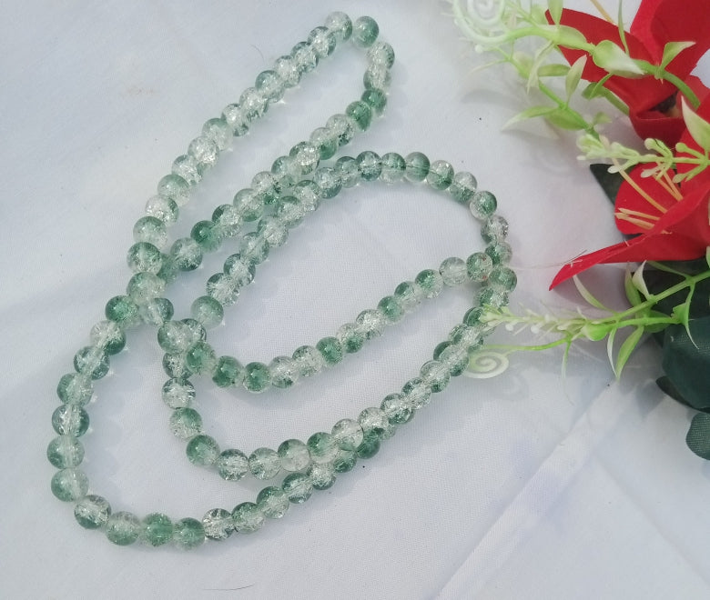 DARK GREEN CRACK BEADS STRING