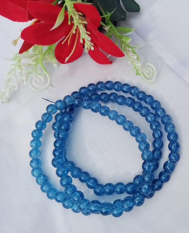 BLUE CRACK BEADS STRING